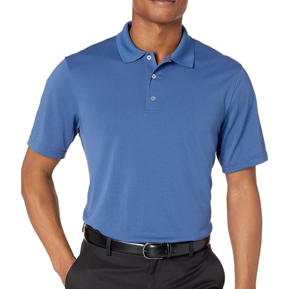 Amazon Essentials Regular Fit Golf Polo Shirt Blue Size M